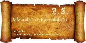 Nánási Barnabás névjegykártya