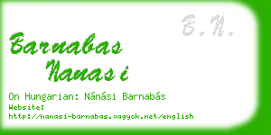 barnabas nanasi business card